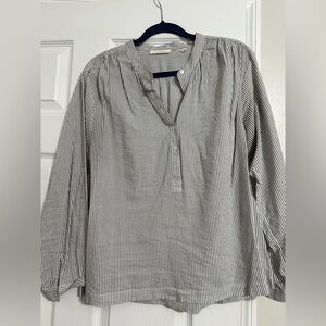 Doen Blue and White Striped Blouse